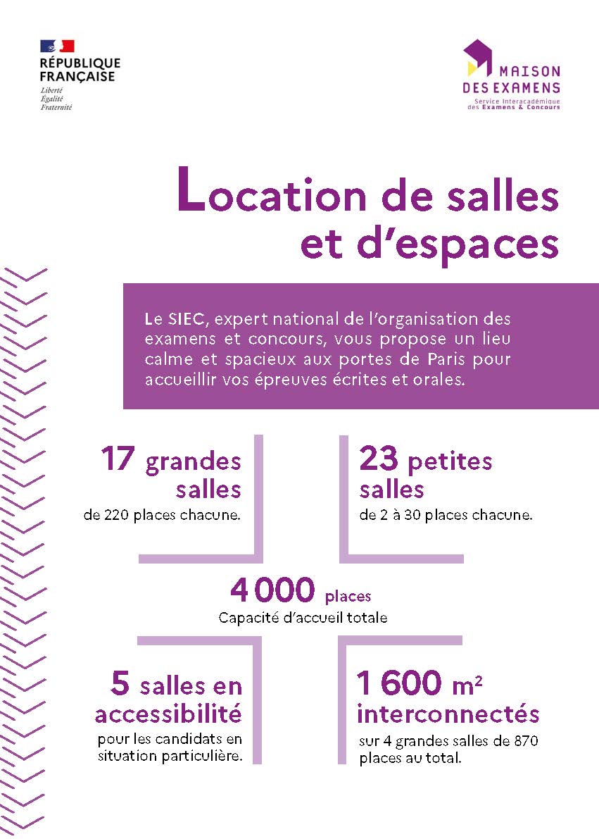 Location De Salles Et D espaces SIEC Maison Des Examens Location De Salles Et D espaces SIEC Maison Des Examens